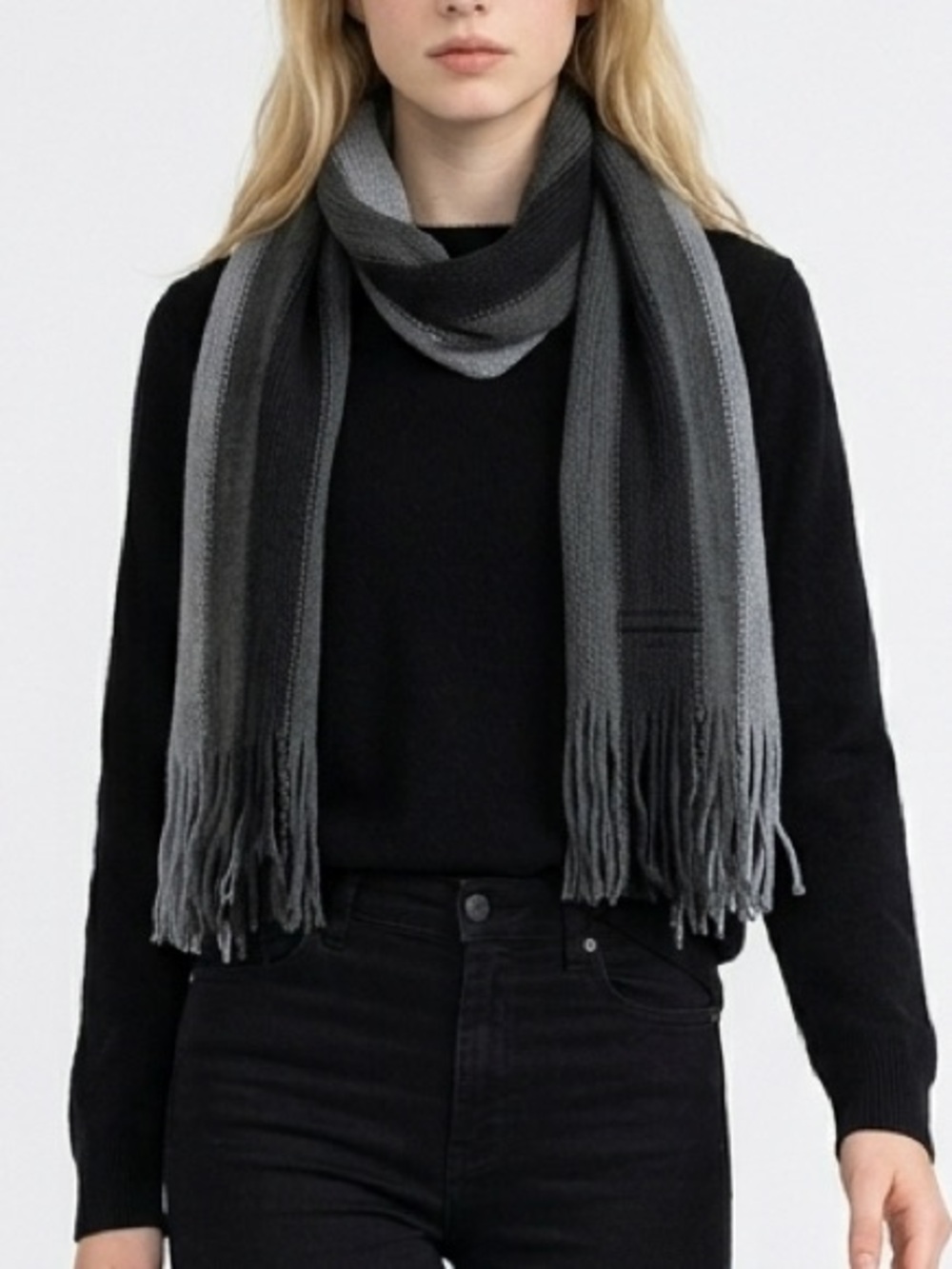 ALDO | Grey Striped Scarf